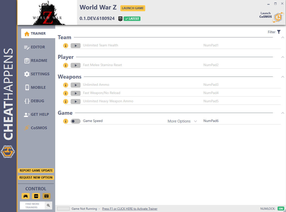 World War Z: Trainer +9 v0.1.DEV.6180924 (EPIC) {CheatHappens.com}