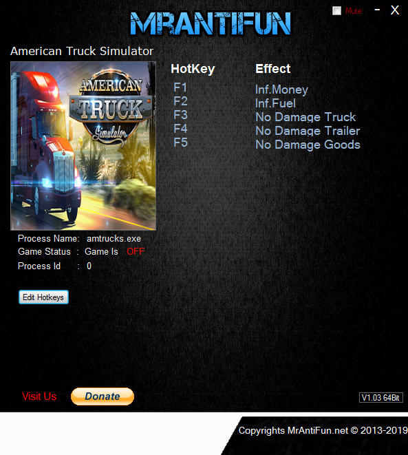 American Truck Simulator: Trainer +5 v1.35.1.1 {MrAntiFun}