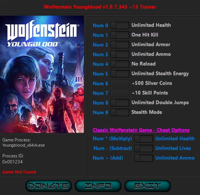 Wolfenstein: Youngblood - Trainer +13 v1.07.345 {iNvIcTUs oRCuS / HoG}
