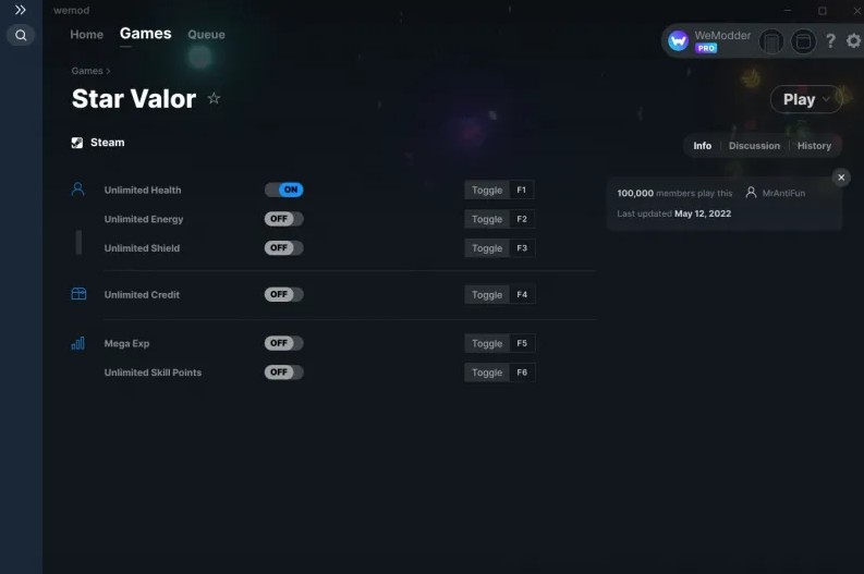 Star Valor: Trainer +6 v12.05.2022 {MrAntiFun / WeMod}
