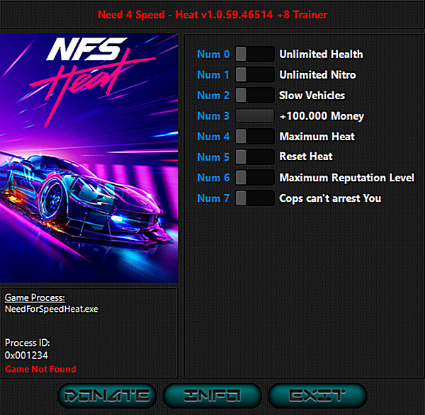 Need for Speed: Heat - Trainer +8 v1.0.59.46514 {iNvIcTUs oRCuS / HoG}