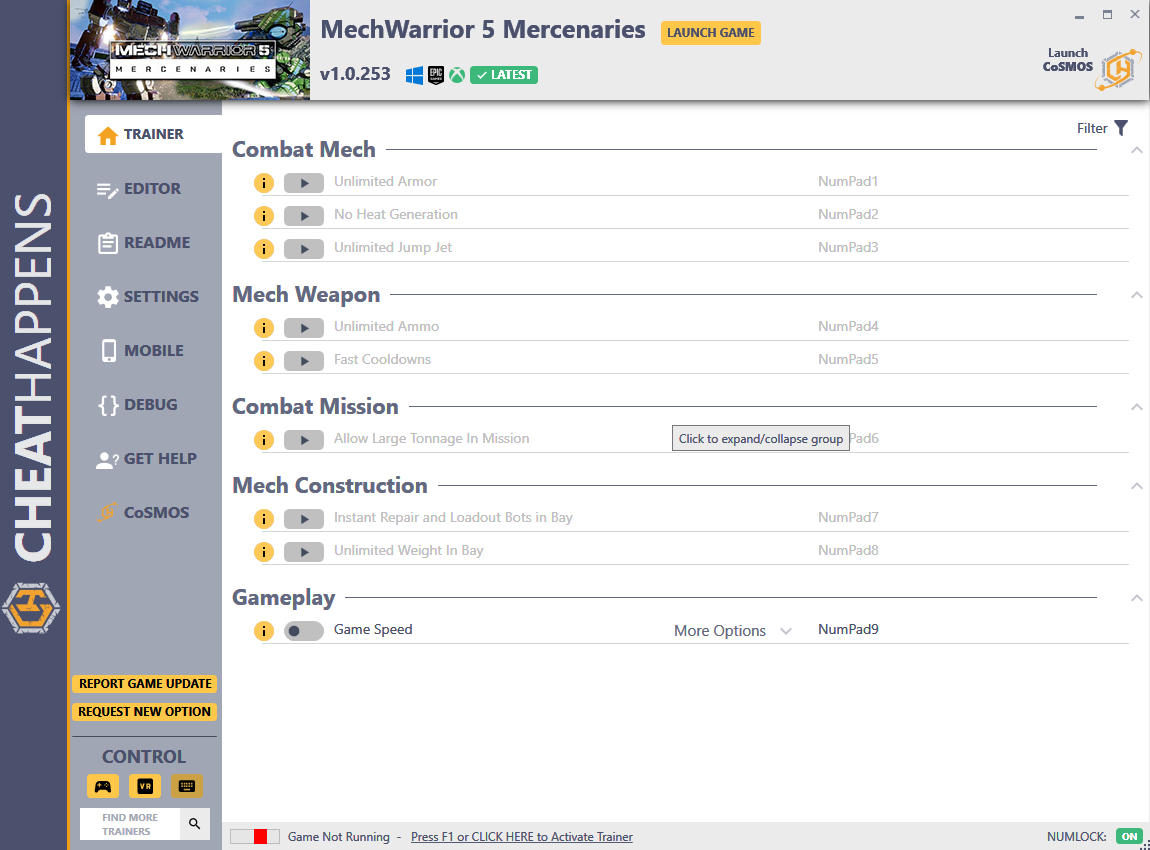 MechWarrior 5: Mercenaries - Trainer +57 v1.0.253 {CheatHappens.com}