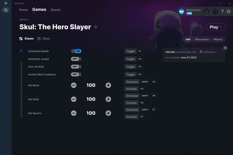 Skul: The Hero Slayer - Trainer +7 v27.06.2022 {MrAntiFun / WeMod}