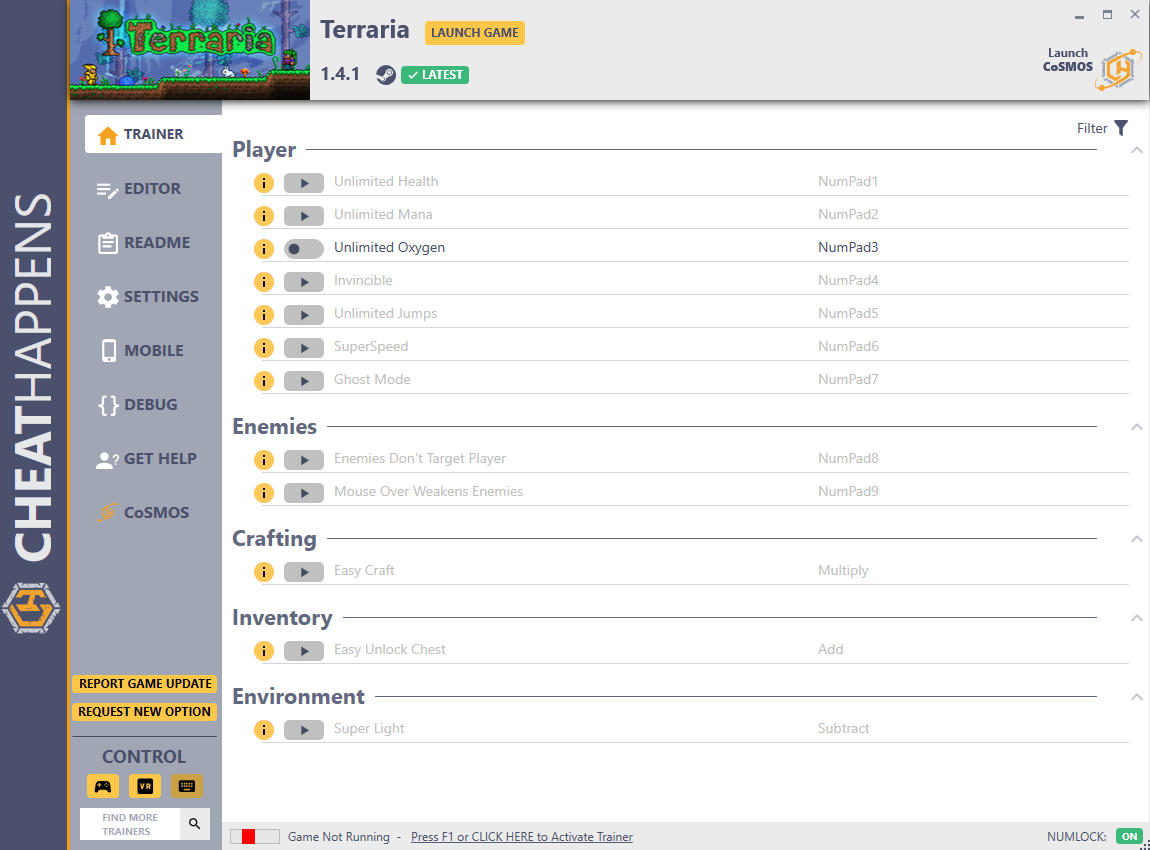 Terraria: Trainer +16 V5 (STEAM 10.14.2020 - v1.4.1) {CheatHappens.com}