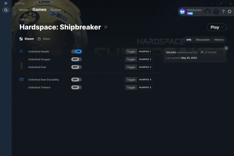 Hardspace: Shipbreaker - Trainer +5 v25.05.2022 {STiNGERR / WeMod}