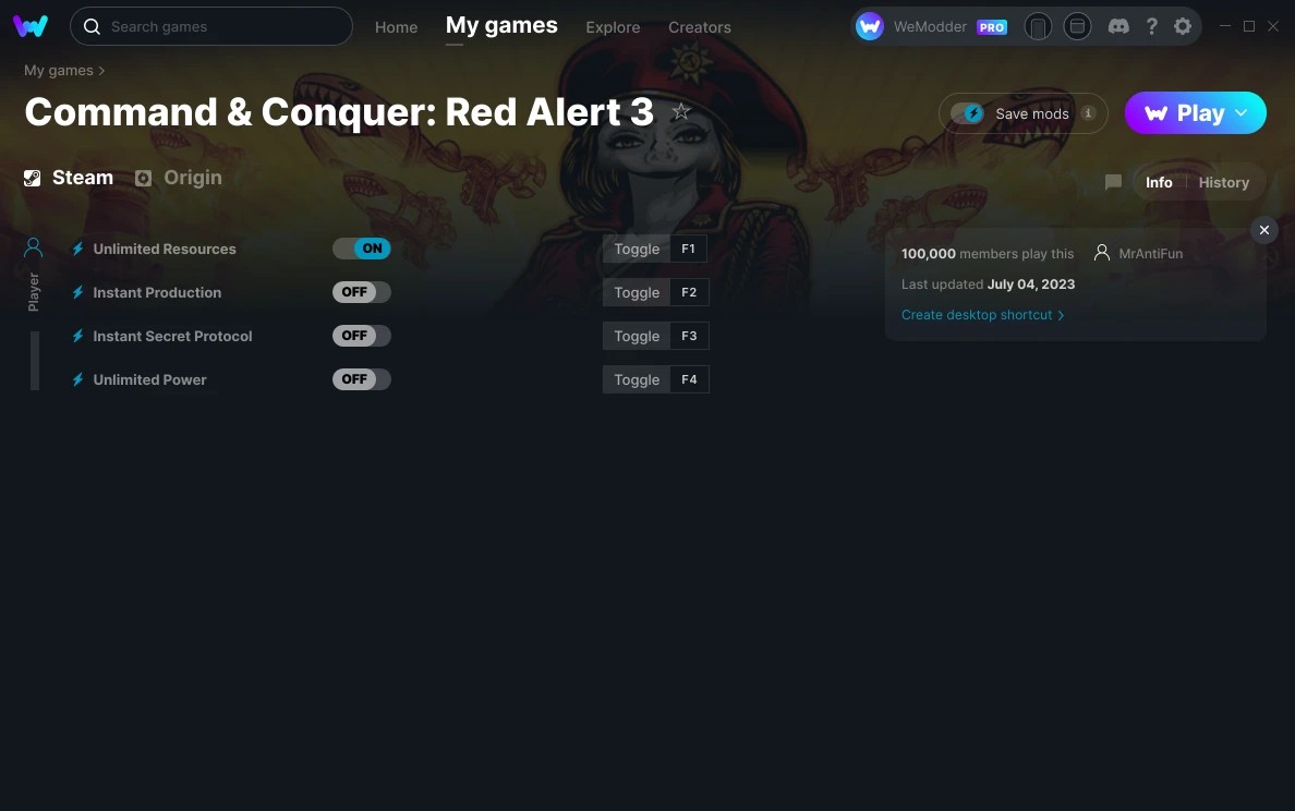 Command & Conquer: Red Alert 3 - Trainer +4 v04.07.2023 {MrAntiFun / WeMod}