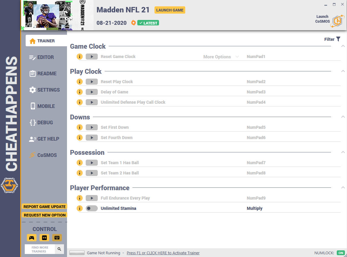 Madden NFL 21: Trainer +12 v1.0 {CheatHappens.com}