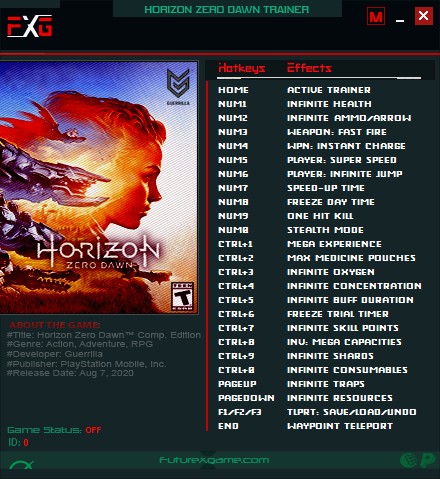 Horizon: Zero Dawn - Complete Edition: Trainer +24 v1.0 {FutureX}