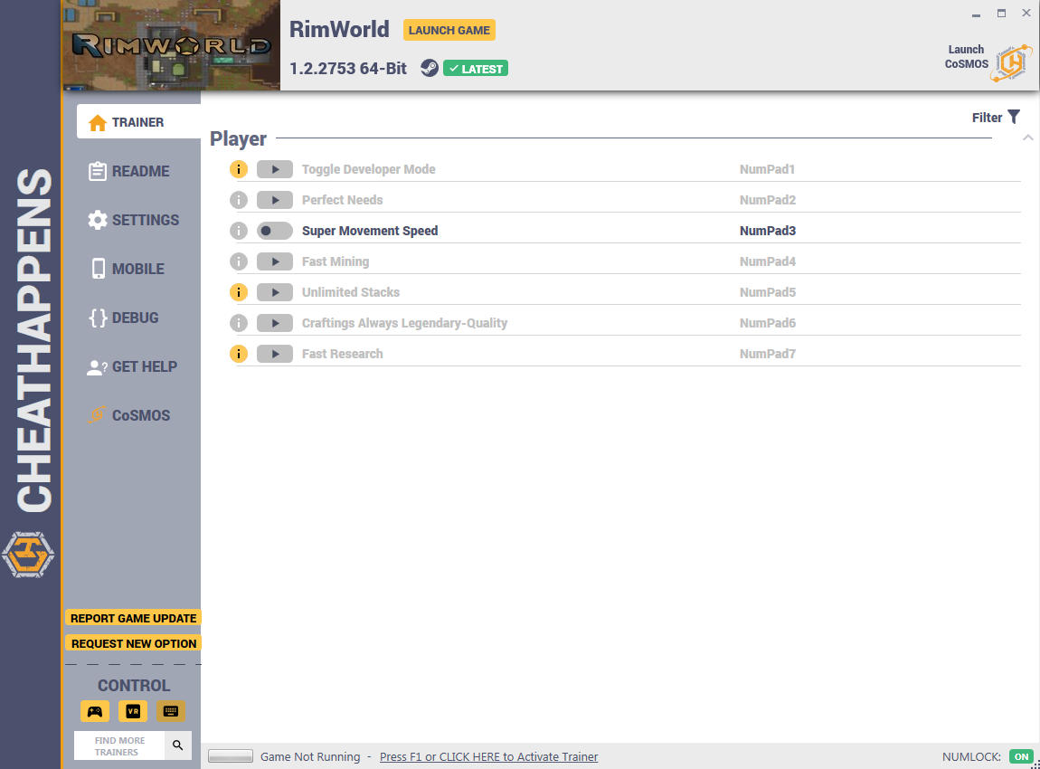 RimWorld: Trainer +7 v1.2.2753 (64-BIT) {CheatHappens.com}