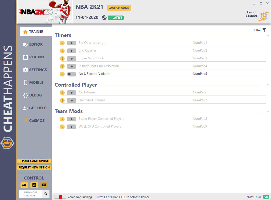 NBA 2K21: Trainer +13 v11.04.2020 {CheatHappens.com}