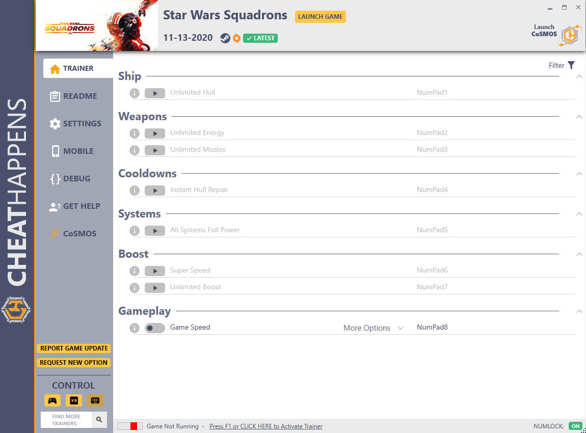 Star Wars: Squadrons - Trainer +8 v11.13.2020 {CheatHappens.com}