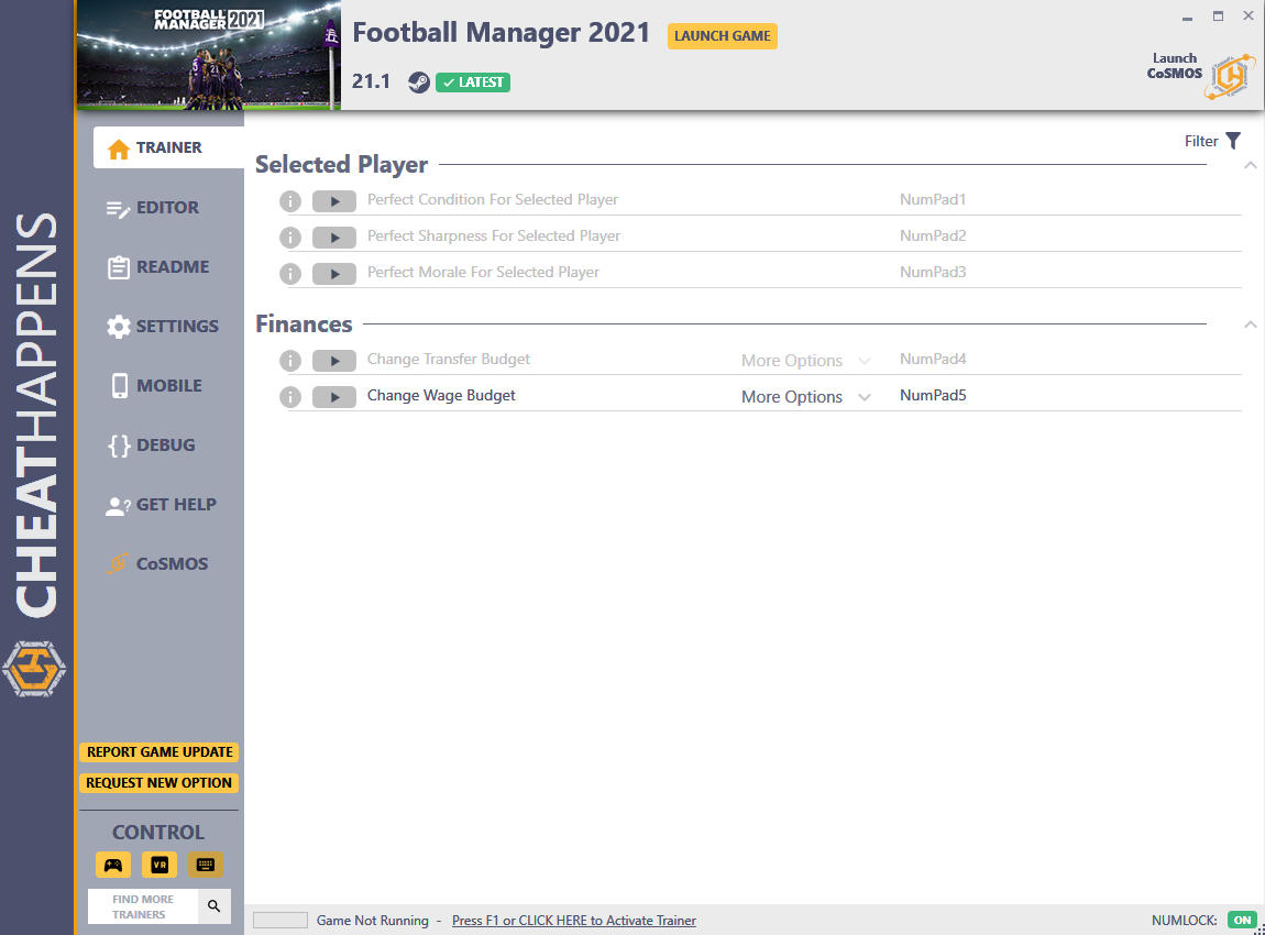Football Manager 2021 - FearLess Cheat Engine