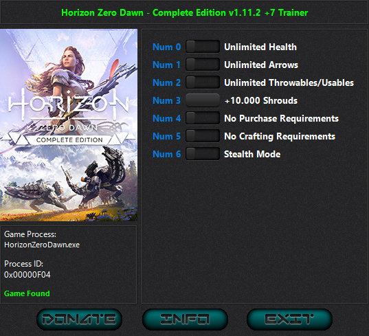 Horizon: Zero Dawn - Complete Edition: Trainer +7 v1.12 (09.05.2022) {iNvIcTUs oRCuS / HoG}