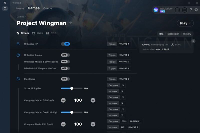 Project Wingman: Trainer +11 v22.06.2022 {FLiNG / WeMod}