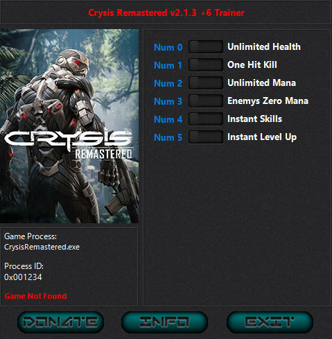 Crysis Remastered: Trainer +6 v2.1.3 {iNvIcTUs oRCuS / HoG}