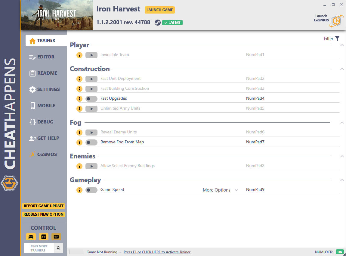 Iron Harvest: Trainer +13 v1.1.2.2001 rev. 44788 {CheatHappens.com}