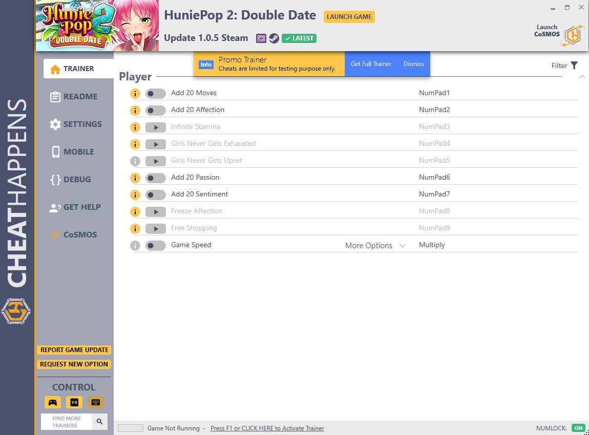 HuniePop 2 Double Date: Trainer +10 v1.05 (STEAM+GOG) {CheatHappens.com}