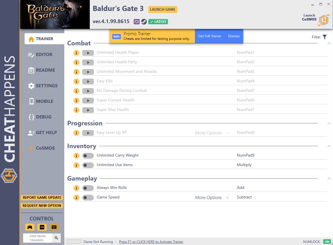 Baldur's Gate 3: Trainer +15 v4.1.99.8615 (STEAM+GOG) {CheatHappens.com}