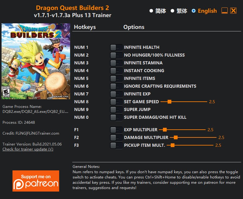 Dragon Quest Builders 2: Trainer +13 v1.7.1-v1.7.3a {FLiNG}