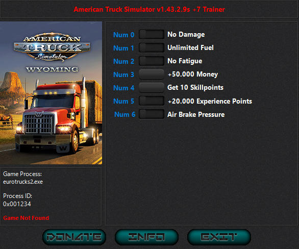 American Truck Simulator: Trainer +7 v1.43.2.9s {iNvIcTUs oRCuS / HoG}