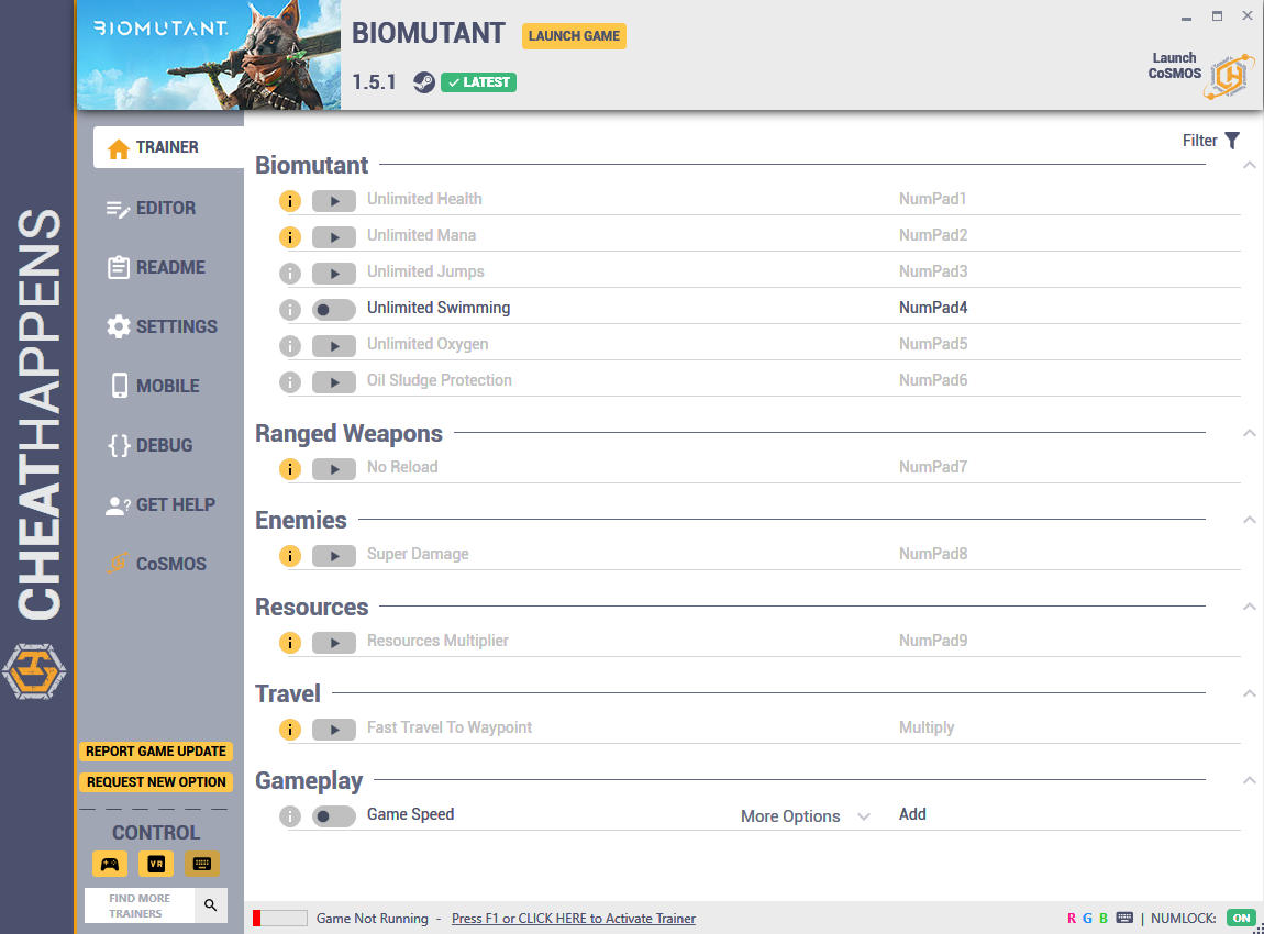 BioMutant: Trainer +34 v1.5.1 (STEAM+ORIGIN+EPIC+GOG) {CheatHappens.com}