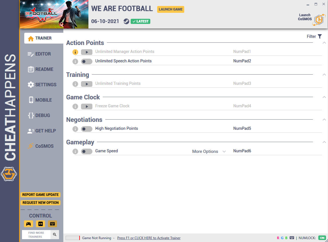 We Are Football: Trainer +18 v1.0 {CheatHappens.com}