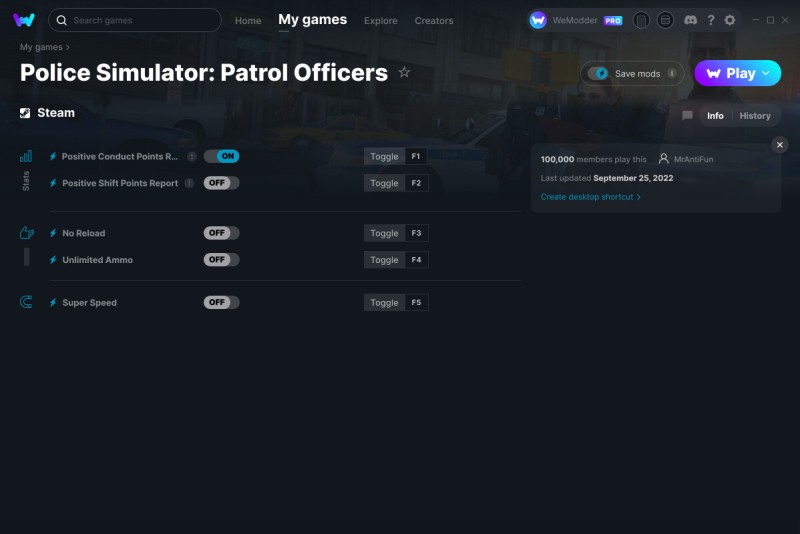 Police Simulator: Patrol Officers - Trainer +5 v25.09.2022 {MrAntiFun / WeMod}