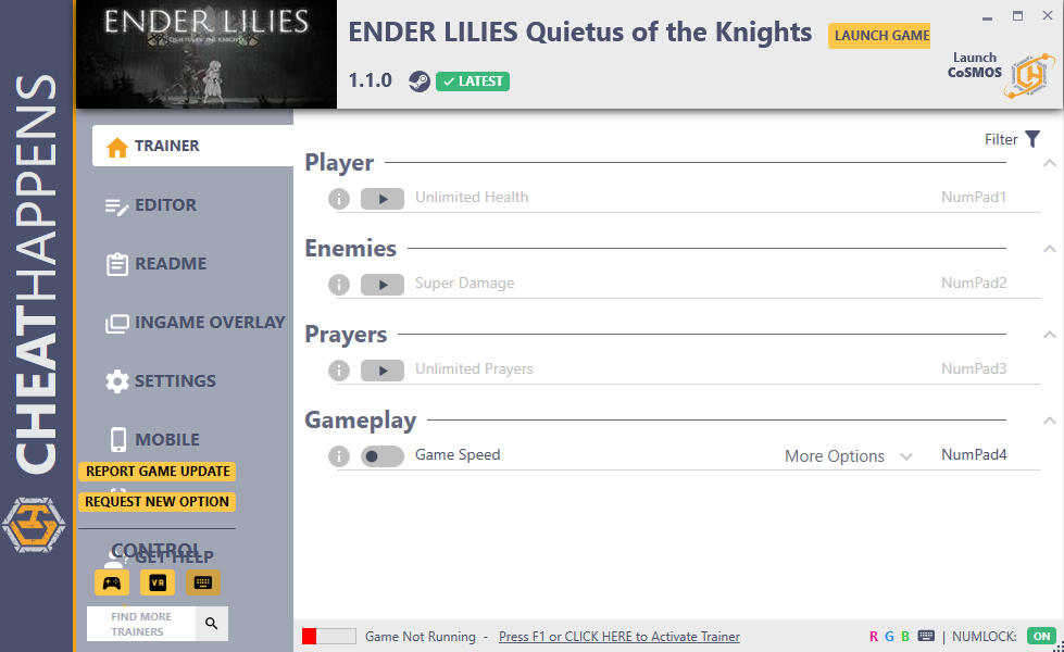 Ender Lilies: Quietus of the Knights - Trainer +11 v1.1.0 {CheatHappens.com}