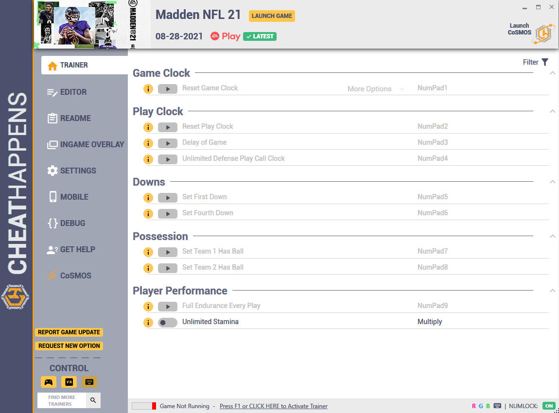 Madden NFL 21: Trainer +12 v08.28.2021 {CheatHappens.com}