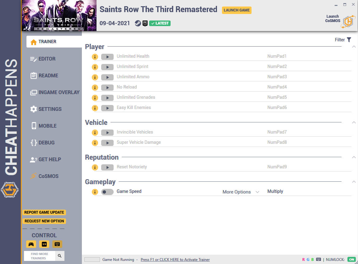Saints Row: The Third Remastered - Trainer +15 v09-04-2021 {CheatHappens.com}