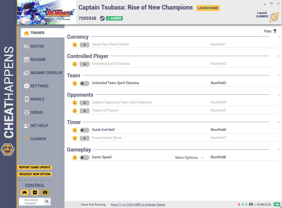 Captain Tsubasa: Rise of New Champions - Trainer +10 v7055938 (STEAM) {CheatHappens.com}