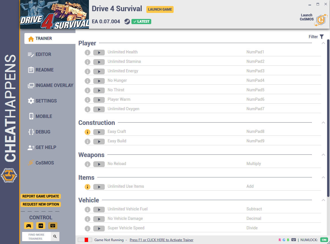 Drive 4 Survival: Trainer +61 EA 0.07.004 {CheatHappens.com}
