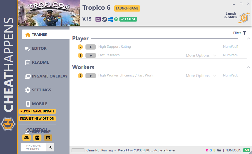 Tropico 6: Trainer +9 v15 {CheatHappens.com}