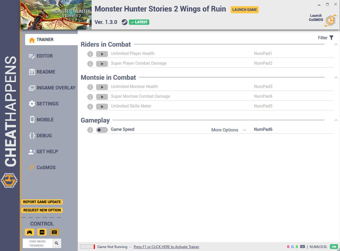 Monster Hunter Stories 2: Wings of Ruin - Trainer +59 v1.3.0 {CheatHappens.com}
