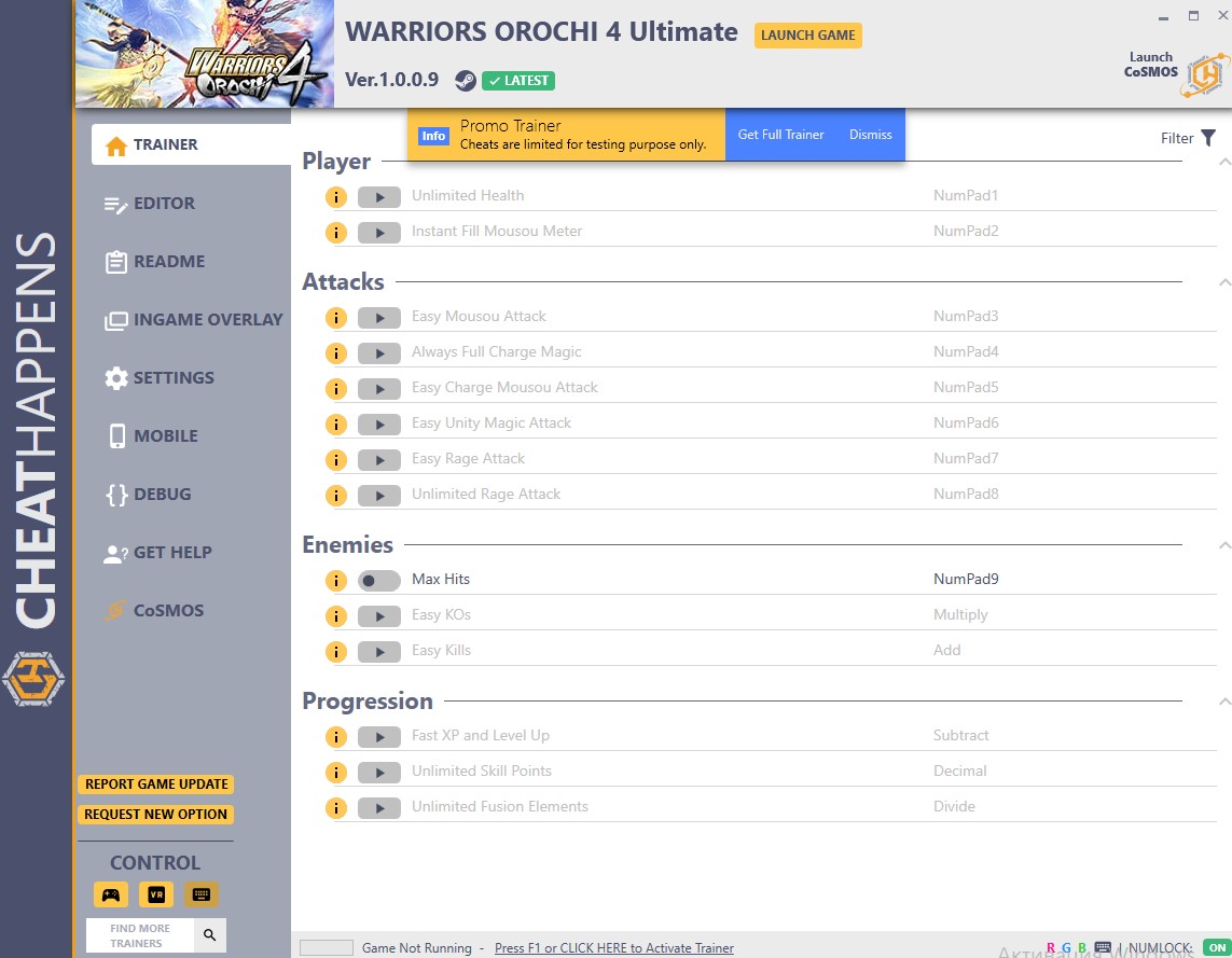 Warriors Orochi 4 Ultimate: Trainer +17 v1.0.0.9 {CheatHappens.com}