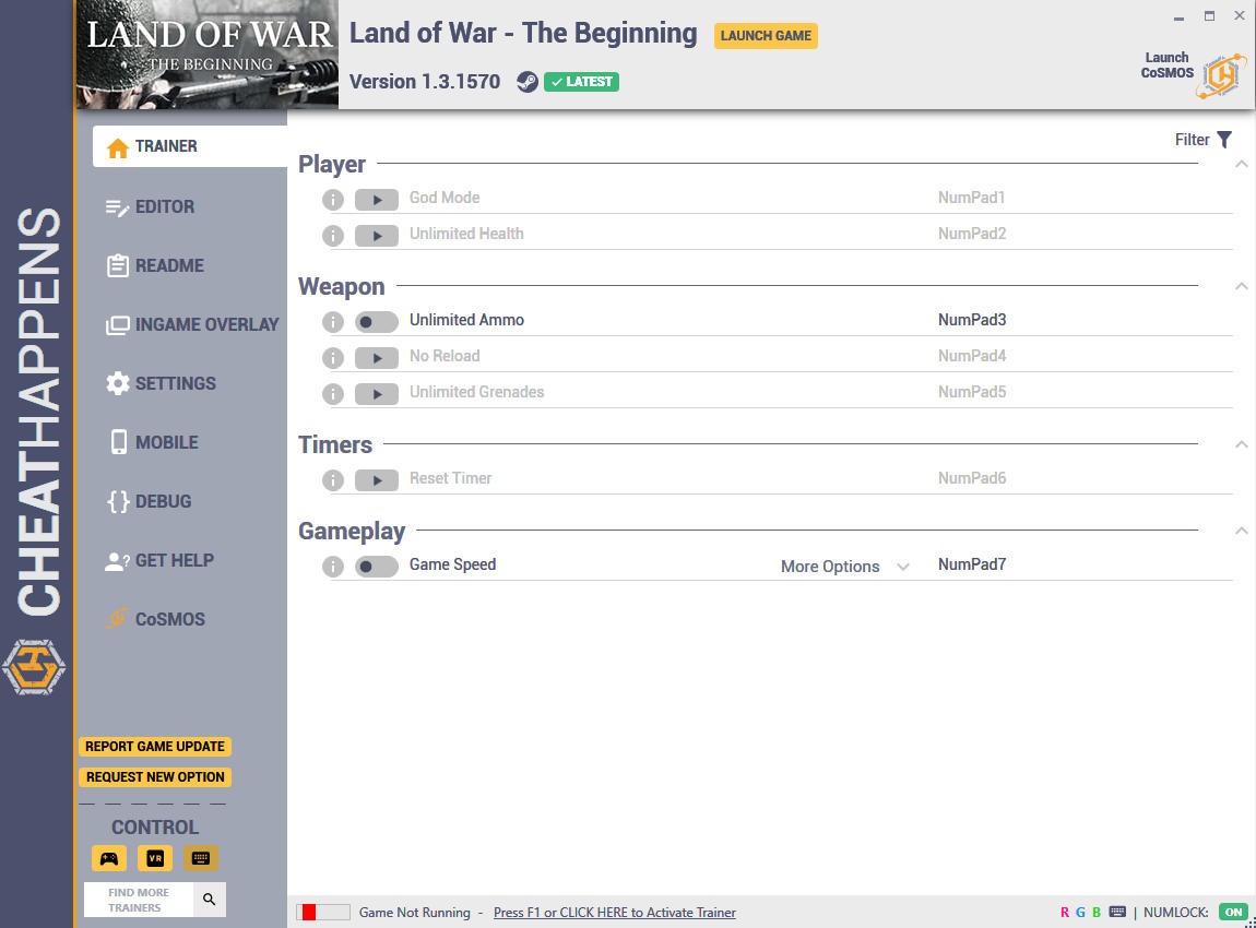 Land of War - The Beginning: Trainer +10 v1.3.1570 {CheatHappens.com}