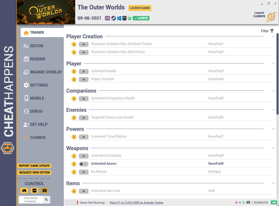 The Outer Worlds: Trainer +59 v09-06-2021 {CheatHappens.com}