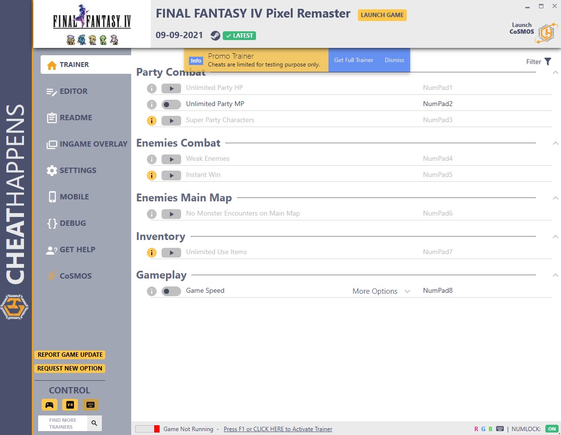 Final Fantasy IV (Pixel Remaster): Trainer +21 v09-09-2021 {CheatHappens.com}