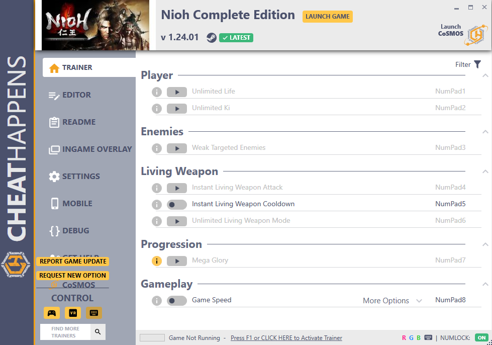Nioh: Complete Edition - Trainer +25 v1.24.01 {CheatHappens.com}
