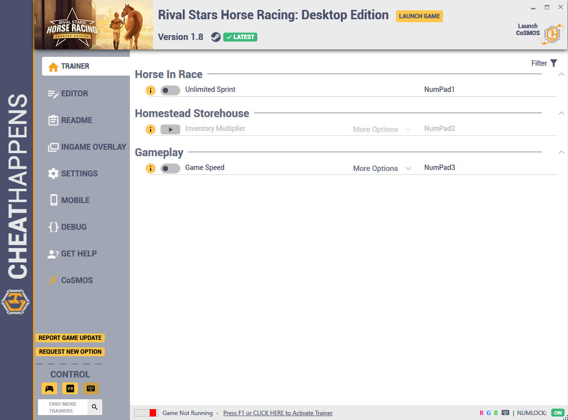 Rival Stars Horse Racing: Desktop Edition - Trainer +9 v1.8 {CheatHappens.com}