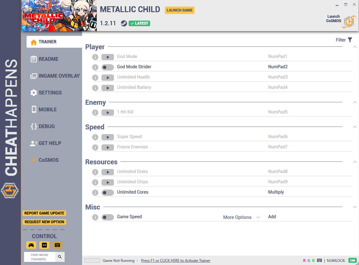 Metallic Child: Trainer +11 v1.2.11 {CheatHappens.com}