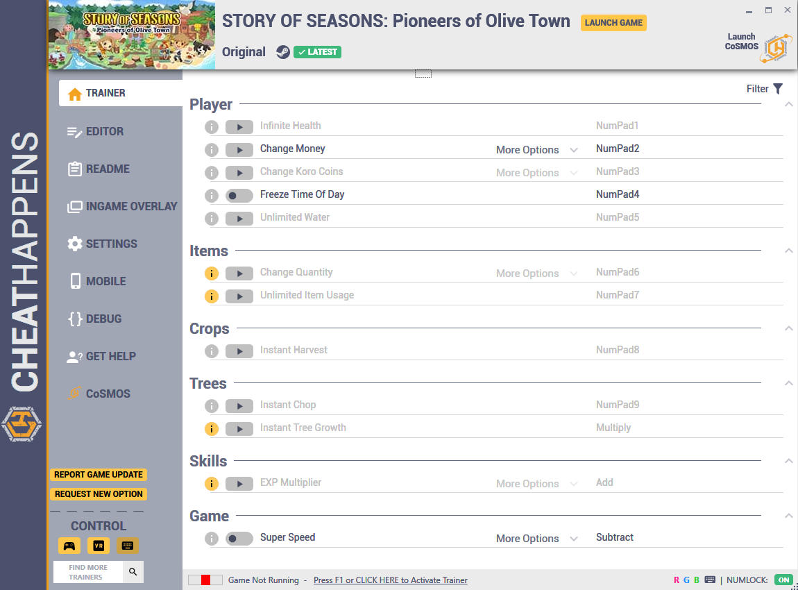 Story of Seasons: Pioneers of Olive Town - Trainer +35 Original {CheatHappens.com}