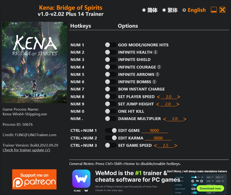 Kena: Bridge of Spirits - Trainer +14 v1.0 {FLiNG}